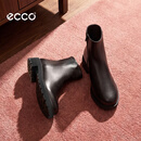 爱步（ECCO）靴子女 26新款百搭平跟厚底增高气质圆头短筒靴 都市维也纳231363 黑色23136301001 38