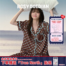 ROSYDOEDIAN RDD不好意思系列松弛感短袖长裤波点睡衣套装女装夏季清凉家居服 短袖套装 M