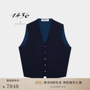 1436羊绒双提加厚年早秋精纺V领双提男士羊绒马甲 藏蓝 180/96A/XL