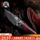 三本盛日本进口大马士革钢水果刀猛犸小刀野餐户外露营精致收藏把玩刀具 日本大马士革钢：梵影小刀