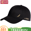 COYOJOR希遥家帽子男士2026新款夏季高端品牌运动休闲鸭舌帽硬顶棒球帽遮阳帽男 黑色-麦穗小铜标1-四季版 均码(56-60CM)可调节