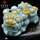 可玉可求七夕礼物 孤品翡翠貔貅玉石手把件 寓意把握机遇 前程似锦 款七 F2816i