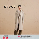 ERDOS 围裹慵懒宽松中长款时尚休闲外套女毛呢大衣 锡器灰 M 165/84A