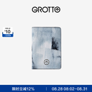 GROTTO个乐新款品牌箭头标护照夹多功能卡包证件真皮保护套礼物 笔触白