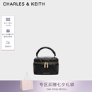 CHARLES&KEITH菱格链条手提斜挎小方包盒子包包女包七夕礼物送女友CK2-80782534 Black黑色 小包