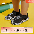adidas婴童小浮艇ALTAVENTURE魔术贴包头凉鞋宝宝阿迪达斯轻运动   黑/白/浅灰   24