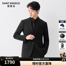报喜鸟西服套装男装【吴磊明星同款】ONE系列商务羊毛抗皱易打理西装 黑色 50 A(180/100) /请备注腰围或裤子
