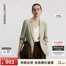 朗姿【Basic衣橱】朗姿25律师系列气质职业通勤时尚百搭西装西服上衣 卡其绿色 M