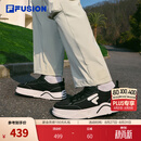 斐乐（FILA）50-50帆布鞋丨FILA潮牌厚底帆布鞋男鞋女鞋夏季透气增高板鞋 黑/奶白-BG 42