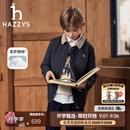 哈吉斯（HAZZYS）童装男女童巴恩风棉服2026冬季新款中大童保暖轻薄外套 藏蓝 165