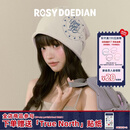 ROSYDOEDIAN 圆圆的脑壳 纯棉冷帽包头堆堆帽防风大头围显脸小帽子头饰防风帽 米白色