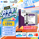 西部数据（WD）4TB 监控级机械硬盘 WD Purple 西数紫盘 SATA 256MB CMR垂直 安防存储 3.5英寸 WD43PURZ