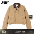 江南布衣（JNBY）秋冬日常休闲短款棉衣宽松翻领O型5PBB1553H 253/茶卡其 XS