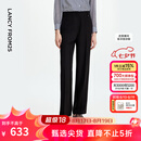 朗姿25高腰气质修身时尚高级感直筒商务通勤裤春秋新款长裤女 黑色 M