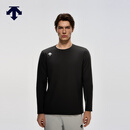 迪桑特（DESCENTE）【预售】TRAINING系列综训男士薄绒亲肤舒适圆领长袖T恤新品 BK-黑色 XL (180/100A)