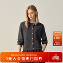 ELAND【绵羊毛】衣恋毛针织衫女开衫单排扣外套新款 灰色(15)Grey S /160