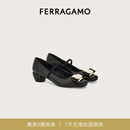 菲拉格慕（Ferragamo）女士黑色新版Vara铭牌高跟鞋 0785331_1C _ 60 礼物送女友