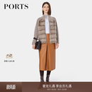 PORTS宝姿女装秋冬新品针梭结合皮草针织外套LQ9U028WZM003 拿铁咖色 M （6）