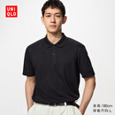优衣库AIRism POLO衫/短袖男装女装T恤26春夏新款482302 09 黑色 L