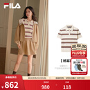 斐乐【杨幂同款】编织POLO衫｜FILA26秋季新款女士编织衫上衣短袖 钛白色-IV S 160/80A/S