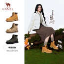 骆驼（CAMEL）【李柯以同款】山越工装靴女马丁靴 L25W076018 土黄(反绒皮) 36