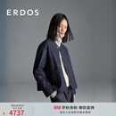 ERDOS 25秋冬绒毛棉混纺仿牛仔菱形格纹短外套女棉服外套 经典蓝 M 165/84A