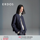 ERDOS 25秋冬绒毛棉混纺仿牛仔菱形格纹短外套女棉服外套 经典蓝 M 165/84A