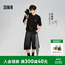 森马（Semir）【王安宇同款】荷兰弟||商场同款森柔牛仔短裤男夏2026新款七分裤 【王安宇同款】牛仔水洗黑98201 【荷兰弟同款】 L
