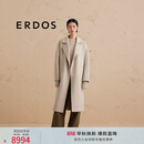 ERDOS 围裹慵懒宽松中长款时尚休闲外套女毛呢大衣 锡器灰 M 165/84A