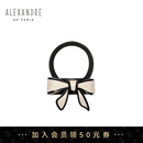 亚历山大（ALEXANDRE DE PARIS）戴安娜系列发圈蝴蝶结发饰甜美风马尾圈教师节礼物 X米色