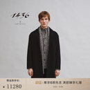 1436珍稀小山羊绒西装领双提男开大衣 黑 XL 180/96A
