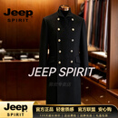 JEEP SPIRIT新款马球大衣男秋2026冬季韩版潮流外套加厚保暖男士风衣 黑色【奢级材质】 S