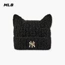 MLB男女同款针织猫耳帽毛线帽26秋冬新款3ABNB1166-50BKS-F