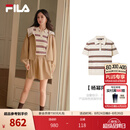 斐乐【杨幂同款】编织POLO衫｜FILA26秋季新款女士编织衫上衣短袖 钛白色-IV M 165/84A/M