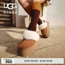 UGG秋季女士包头厚底LOGO松紧带休闲懒人毛毛鞋 1113474 CHE | 栗色 39 39码及以下建议拍大一码