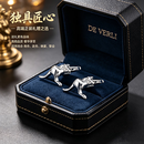 DE VERLI袖扣男澳洲袋鼠袖扣商务正装法式衬衫个性创意动物袖钉送礼盒装 【一对礼盒装】澳洲袋鼠-银色 15*24mm