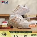 FILA斑斓鞋|斐乐官方板鞋女鞋透气休闲厚底增高鞋城市漫步鞋 奶白/浅粉-GP 37.5