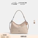 蔻驰（COACH）奥莱女士夏季女包经典标志LAUREL 31号流浪包单肩斜挎包腋下礼物 （升级款）SV/沙黄色/灰褐色