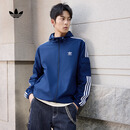 adidas经典通勤百搭休闲运动连帽夹克早秋外套男女阿迪达斯三叶草   深靛蓝   S