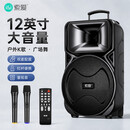 索爱（soaiy）12吋广场舞音响大功率便携式户外重低音蓝牙k歌专用大音量移动拉杆音箱室外演出设备双麦A89WM  