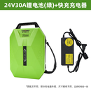 TOMSPOWER【背负式电池】园林割草机割灌机绿篱机吹吸机托马斯锂电池充电器 24V30A锂电池（绿）+快充充电器