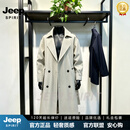 JEEP SPIRIT春秋季中长款风衣男2026新款高级感英伦风休闲外套大衣 卡其色 2XL 150-170斤