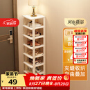 安尔雅简易鞋架门口多层宿舍家用收纳立式省空间分层隔板鞋柜 暖白8层