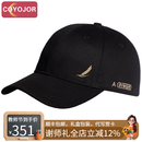 COYOJOR希遥家帽子男士2026新款秋冬高端品牌运动休闲鸭舌帽硬顶棒球帽遮阳帽男 黑色-麦穗小铜标1-四季版 均码(56-60CM)可调节