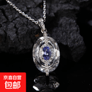 非遗之作S925纯银天然坦桑石白水晶彩宝项链女小众设计感吊坠直播 天然白水晶坦桑石项链