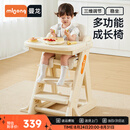 曼龙婴幼儿餐椅宝宝儿童吃饭椅白色PU皮带餐盘可调节座椅