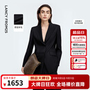 朗姿【精英衣橱】戗驳领收腰通勤西装高级感轻职场时尚西服秋季新款 黑色2 L