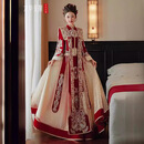 TWJU凤冠霞帔婚服重工秀禾服新娘2026新款中式婚纱结婚汉服出阁秀和服 兮玥丝绒无头饰 6XL