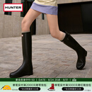 HUNTER【修饰腿型】户外露营女鞋Refined防水防滑高筒靴长筒靴网红女靴  哑光黑色/黑红色logo/BLK 37