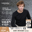 icebreaker100%美利奴羊毛诺男女200Oasis户外登山徒步运动速干保暖功能内衣 纯黑-上衣-男生 M